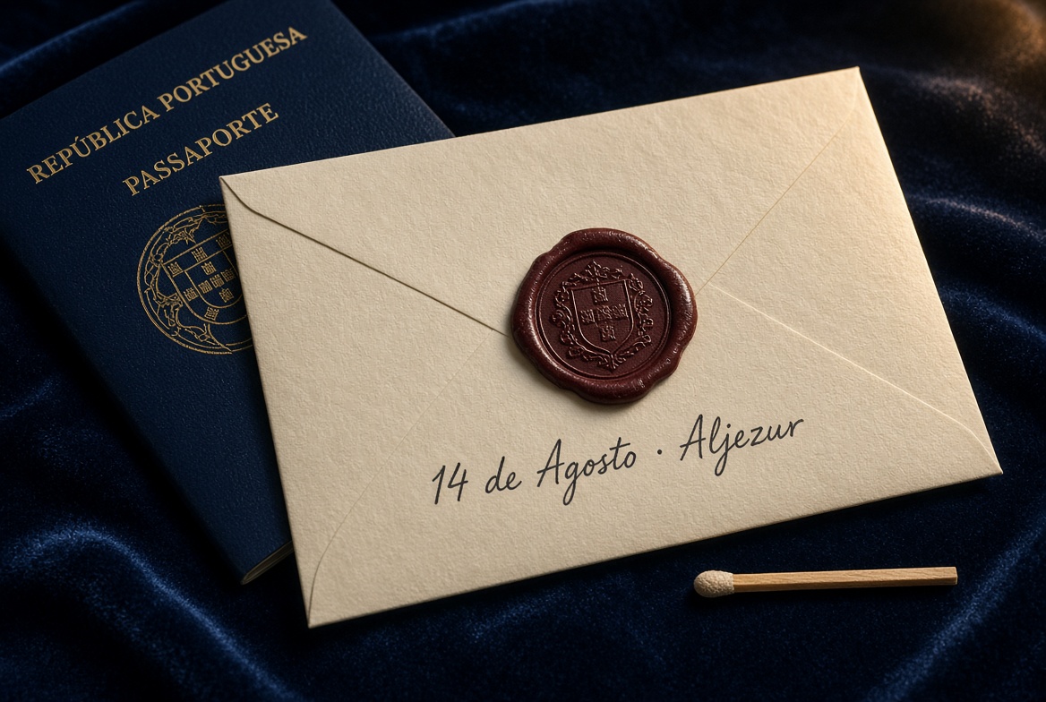 Carta lacrada sobre um passaporte
